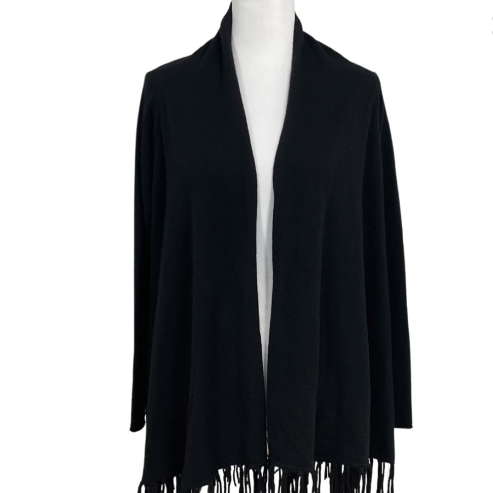 LIKE NEW Kinross 100% Cashmere shawl, long sleeve, black, size M, open cardigan